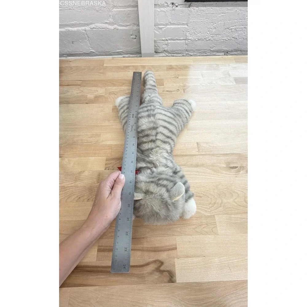 Ty Classic Grey Tabby Cat Plush Silver 22 Inch Stuffed Animal 1999 Vintage